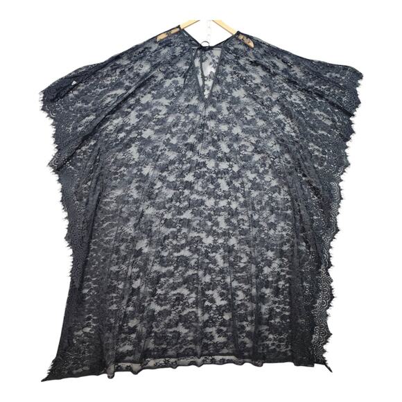 Lace Maxi Cover-Up Women Boho Sheer Batwing Sleeve Fringe Kimono Sexy Festival C - Picture 8 of 11